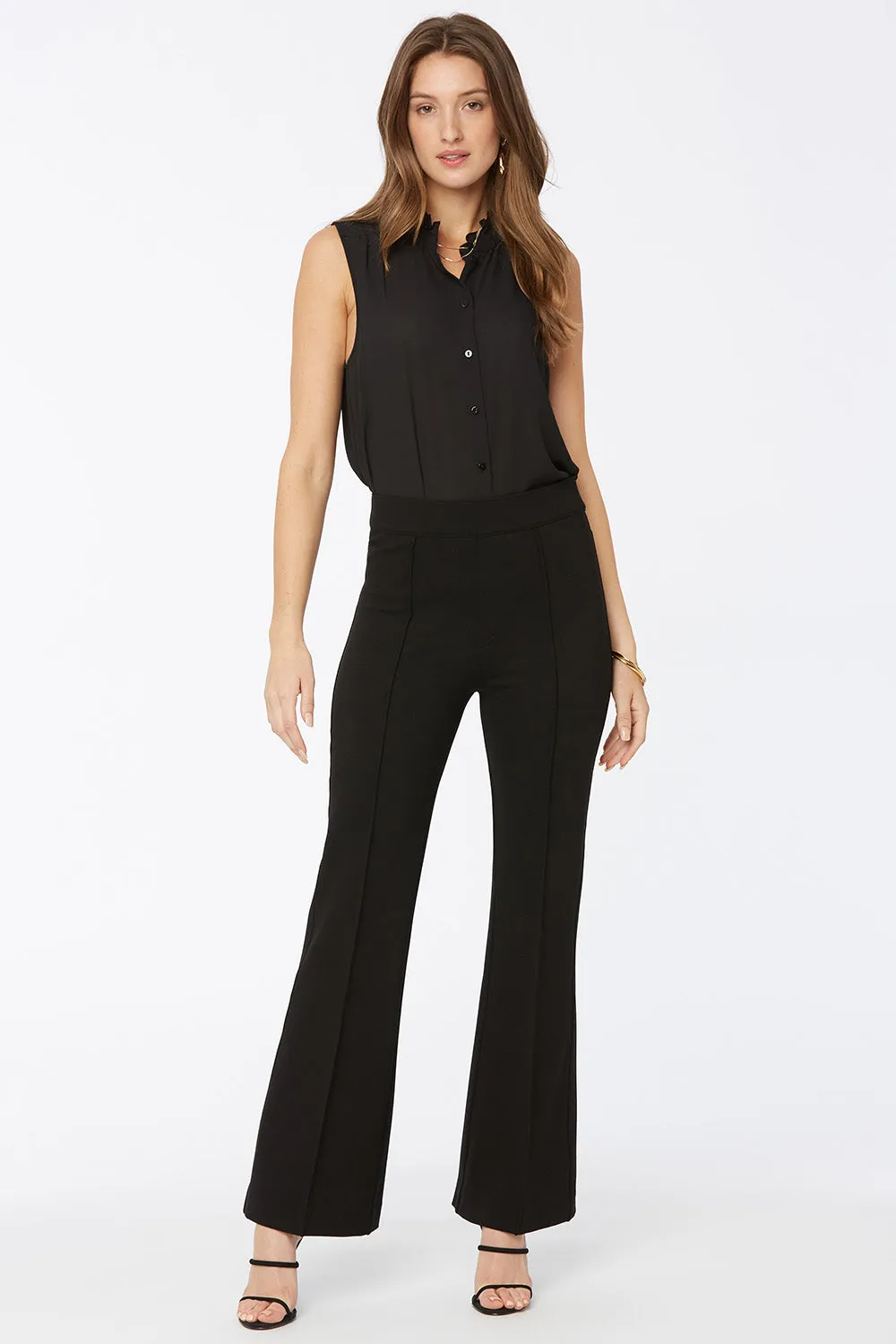 Pull-On Flared Pants - Black