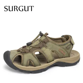 Quality Genuine Leather Men Sandals Mesh Soft Fisherman Summer Casual Shoes Men Beach Sandalias Men Shoes