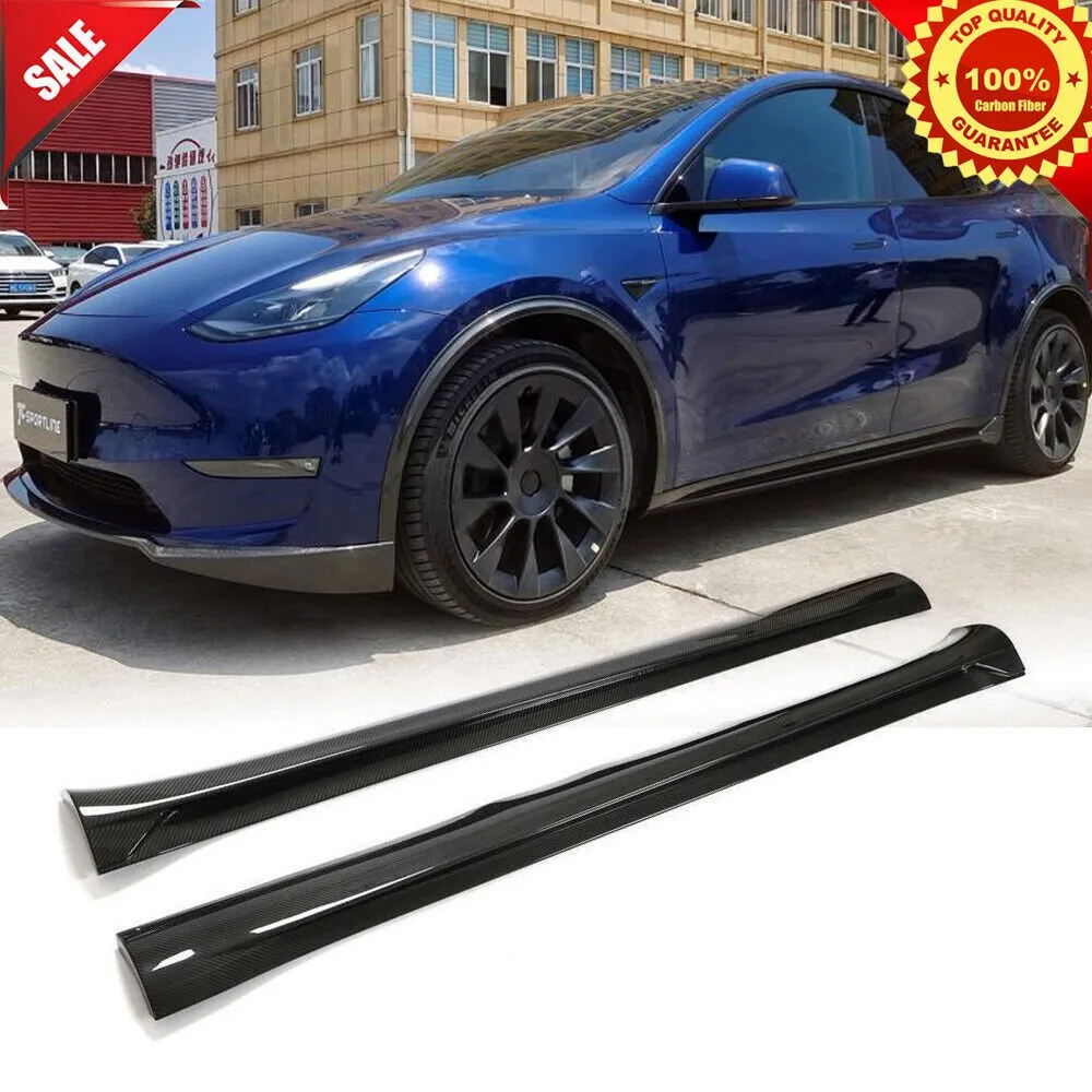 Real Carbon Fiber Side Skirt for Tesla Model Y 2020-2024 [JC Style]