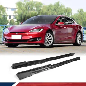 Real Carbon Fiber Side Skirts for Tesla Model S 2014-2020【REVOZPORT  Style】