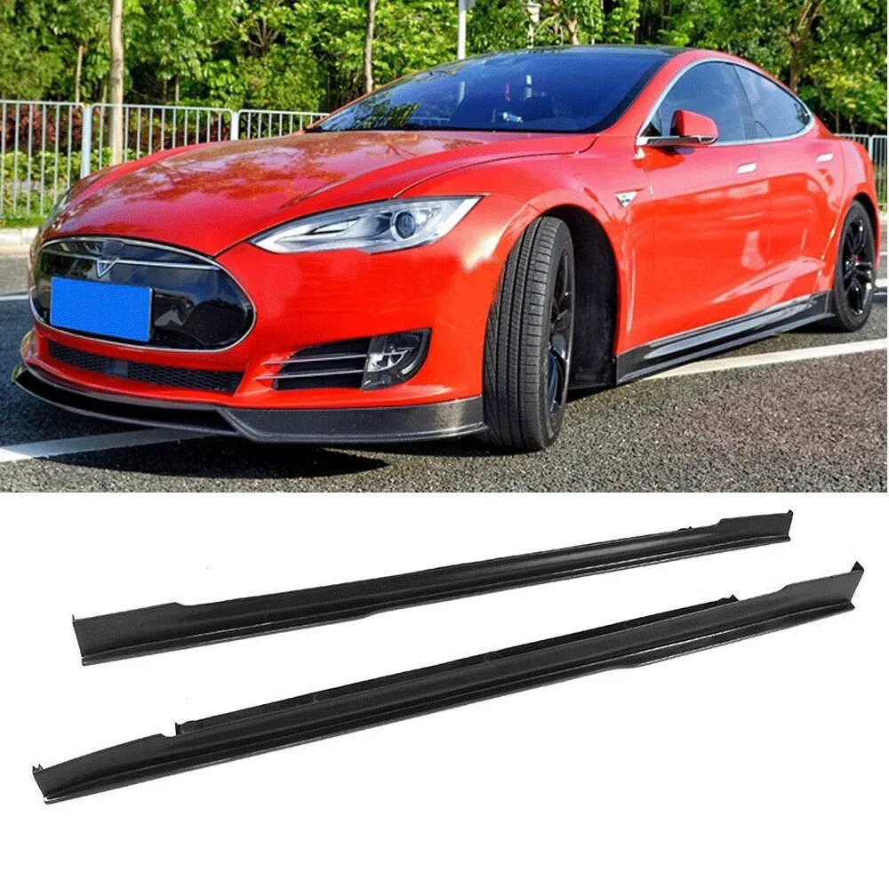 Real Carbon Fiber Side Skirts -【Revo Style】suitable for Tesla Model S 2014-2020