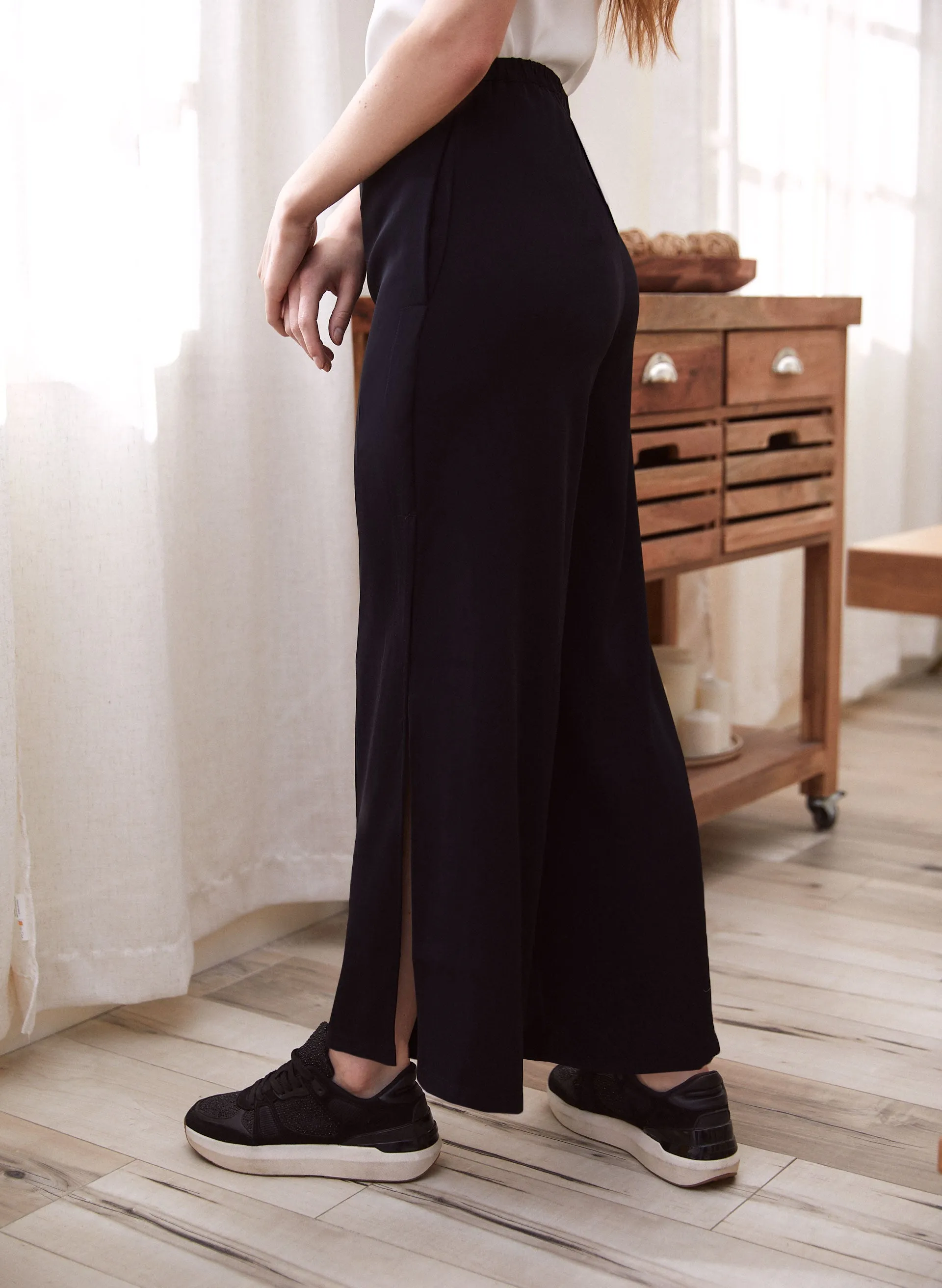 Side Slit Pull-On Pants