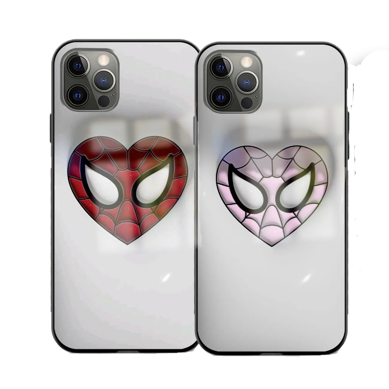 Spider-Man / Spider-Gwen Matching Phone Glass Cases