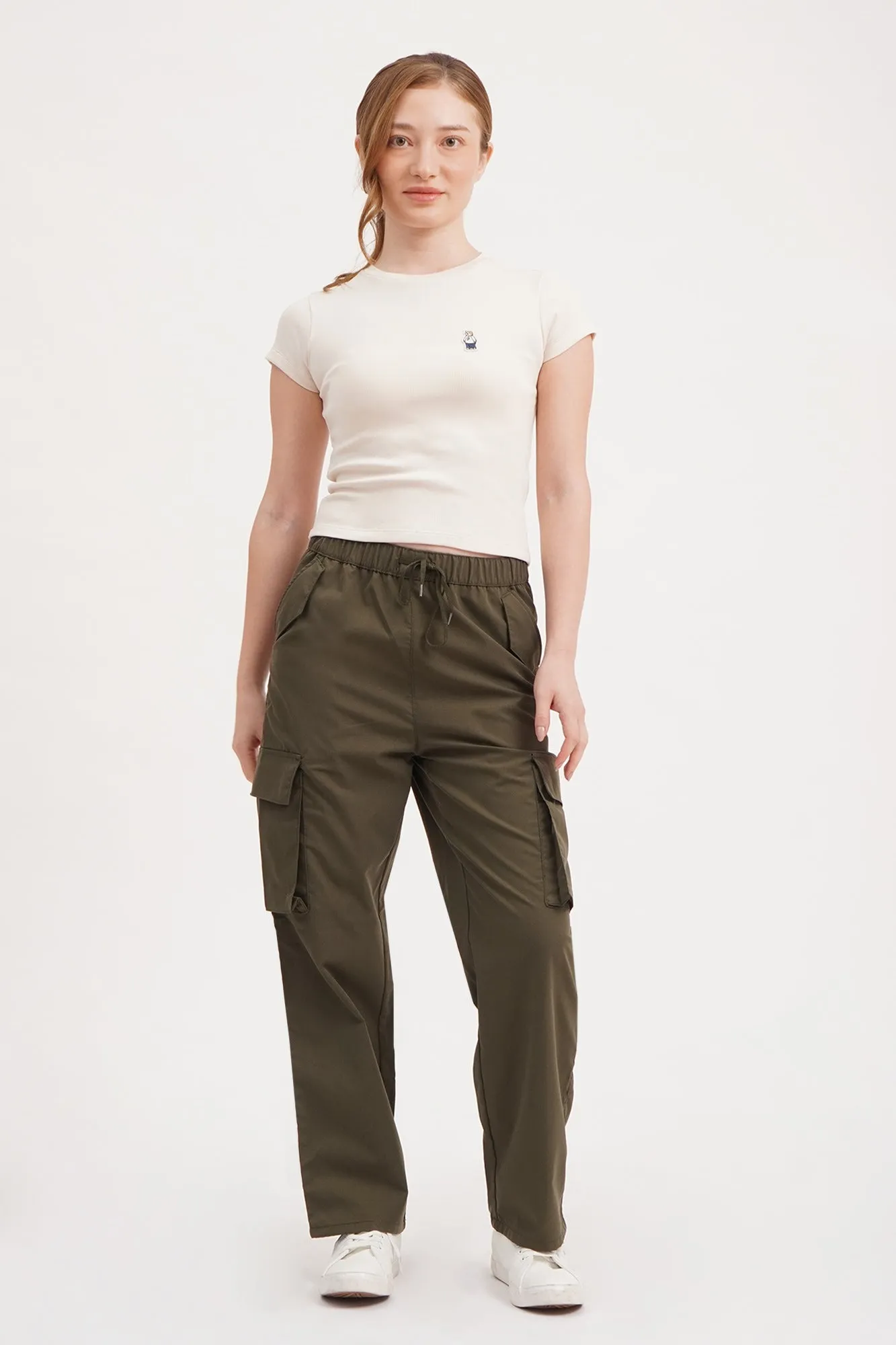 Straight Fit Pull-On Cargo Trousers