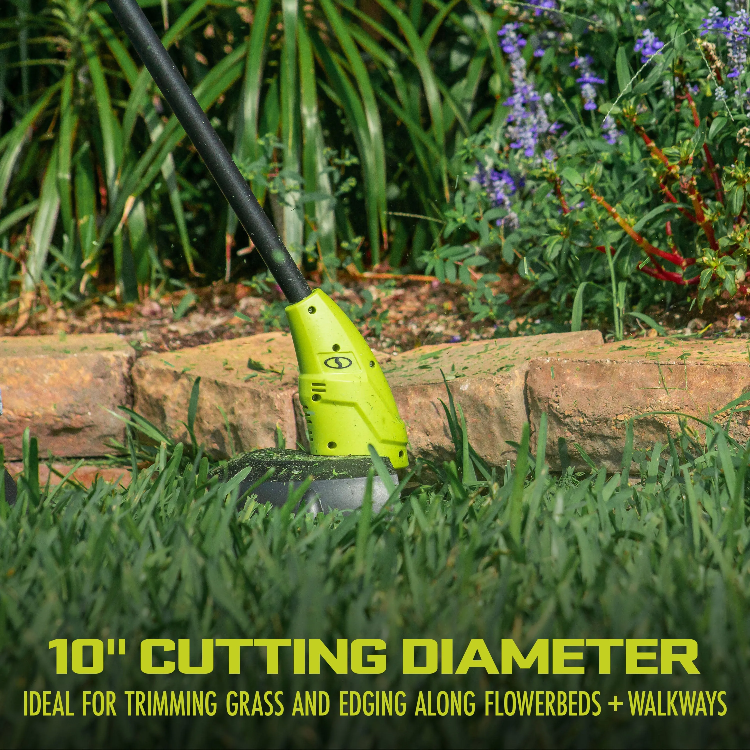 Sun Joe 24V-GT10-LTE 24-Volt* IONMAX Cordless Lightweight Stringless Grass Trimmer | 10-inch | W/ 2.0-Ah Battery   Charger