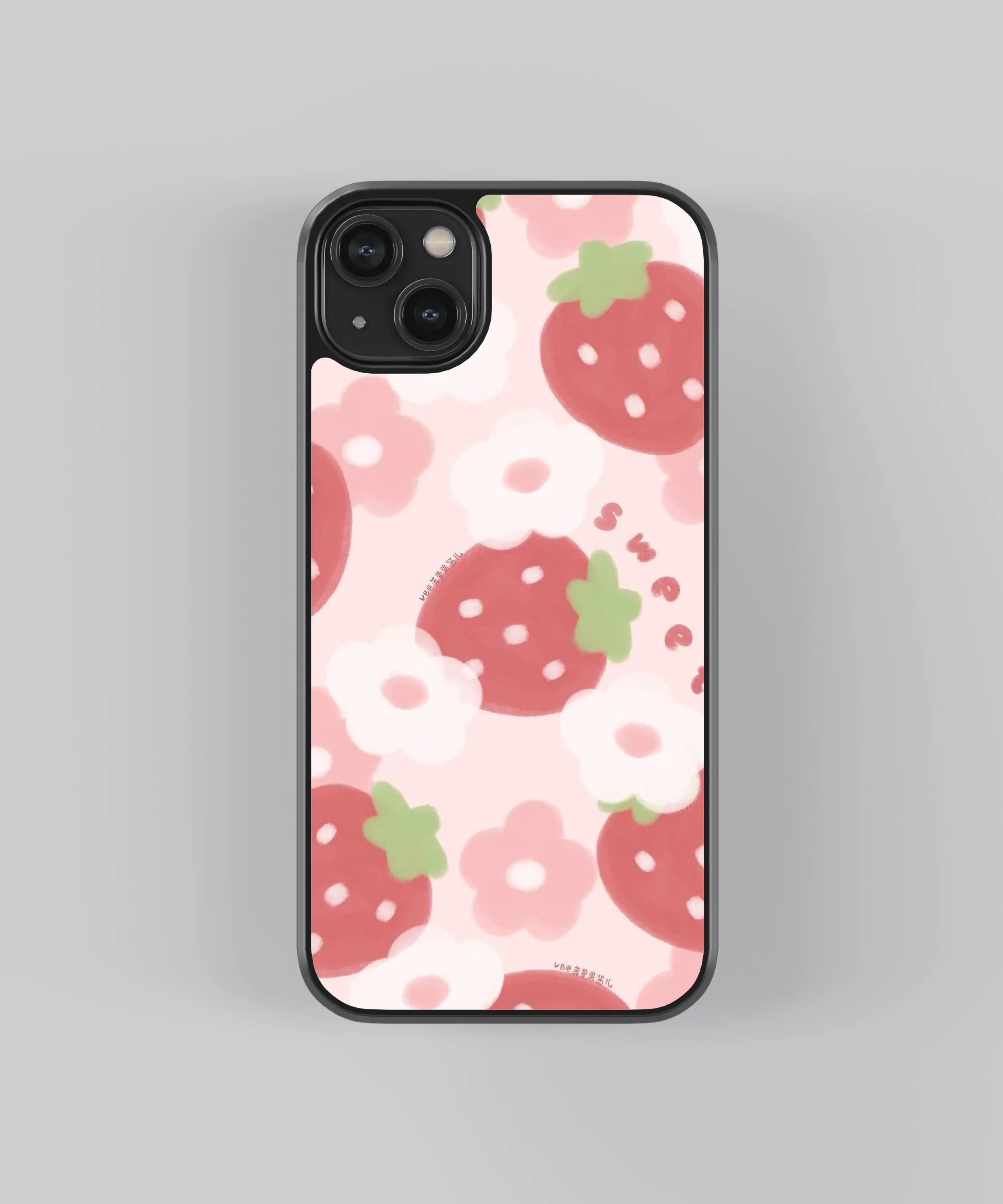 Sweet Strawberries Abstract Glass Phone Case Cover