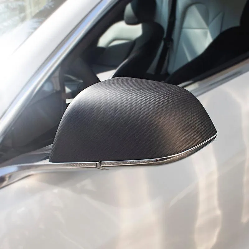 TAPTES Carbon Fiber Side Mirror Covers for Tesla Model 3 2017-2023 2024