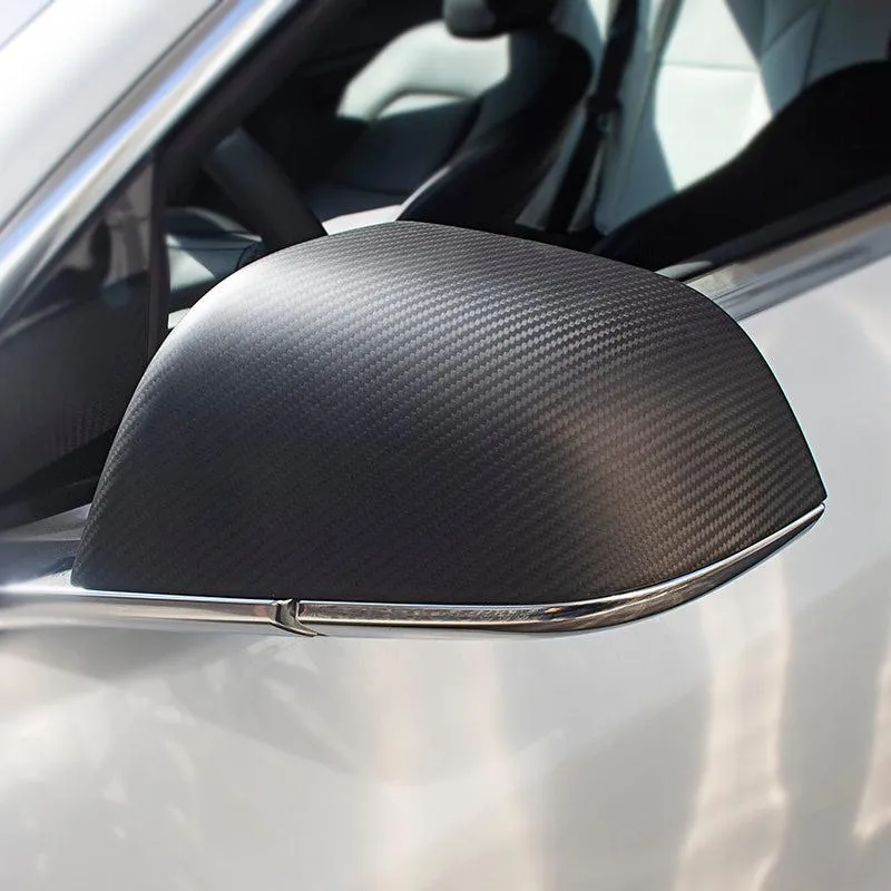 TAPTES Carbon Fiber Side Mirror Covers for Tesla Model 3 2017-2023 2024