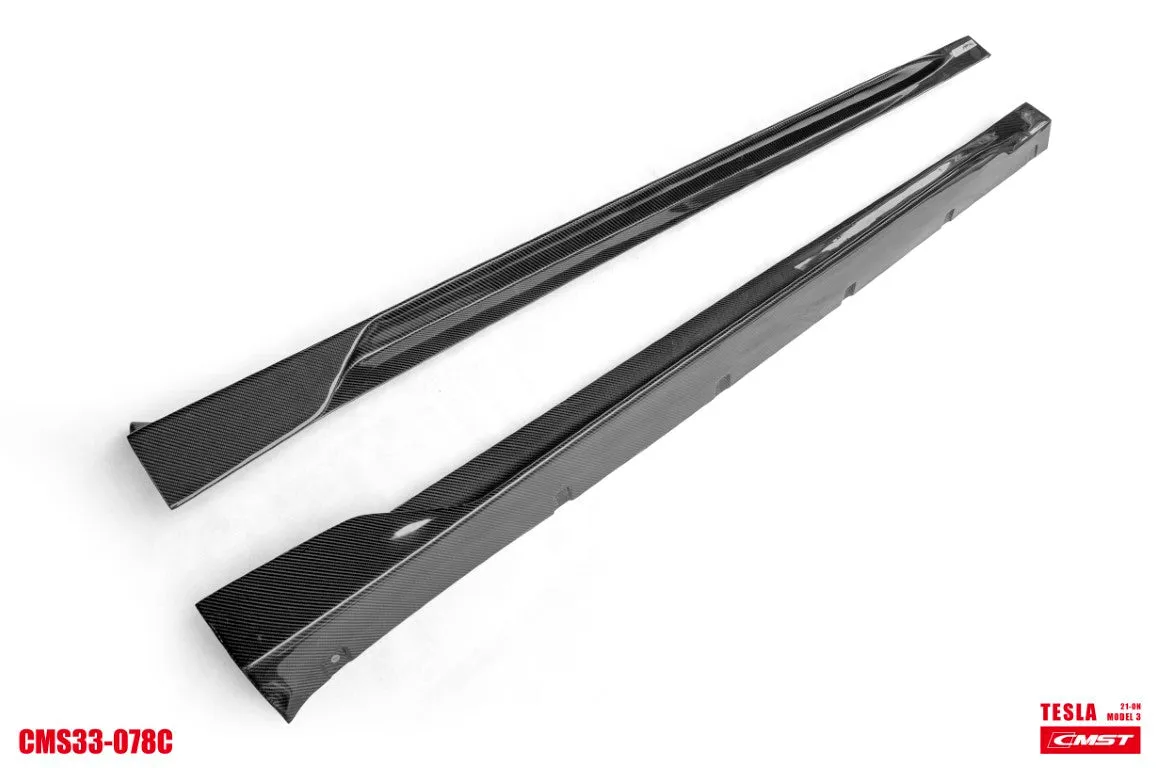 TESERY Tesla Model 3 Carbon Fiber Side Skirts Ver.4