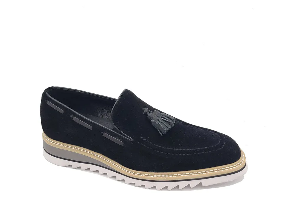 Venetian Suede Loafer with Calfskin Tassel