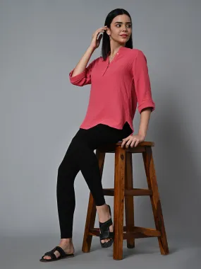 Women's Pink Cotton Regular Fit Blouse