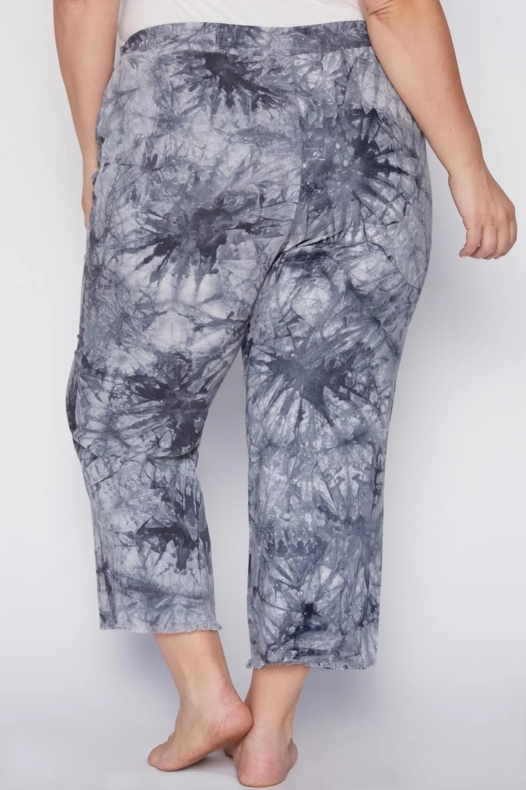 Women's Plus Size Linen Lounge Pants With Frayed Hem Lifestyle Collection