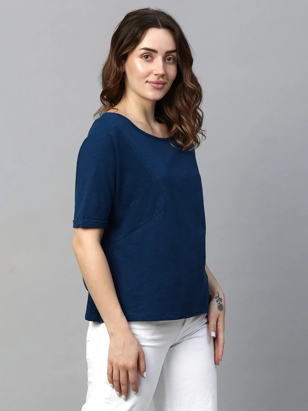 Women's Royal Cotton Regular Fit Tshirt