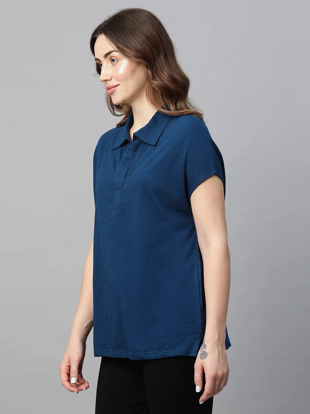 Women's Royal Cotton Regular Fit Tshirts