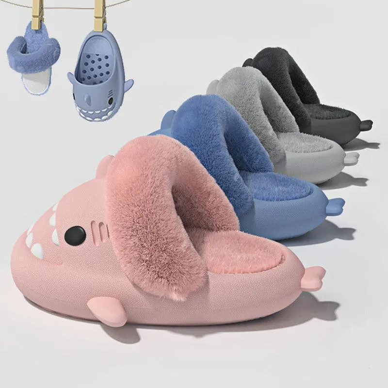 Women's Winter Shark Slippers - Detachable Warm Plush